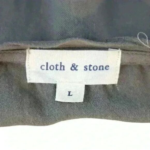 Cloth & Stone (Anthropologie) Gray V-Neck Slub Tee – Size Large - Picture 4 of 6